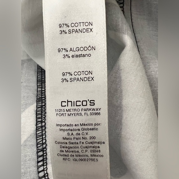 Chico's Black and White Abstract Lightweight Jacket L - Picture 5 of 5